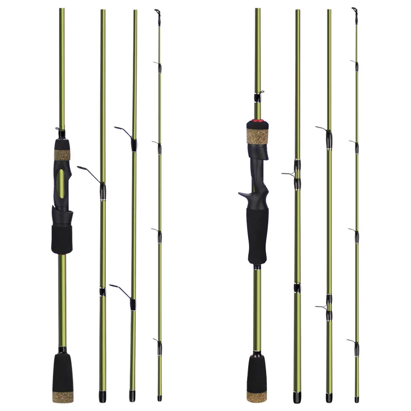 

Wholesale 4-section luya pole short section carbon portable plug 1.8m 1.98m 2.1m fishing pole, Antique brass