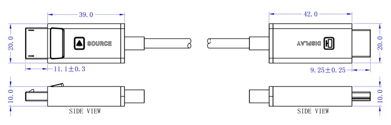 OEM High Quality Male To Male 4K 1080p Displayport DP Transfer To HDMI Adapter Cable