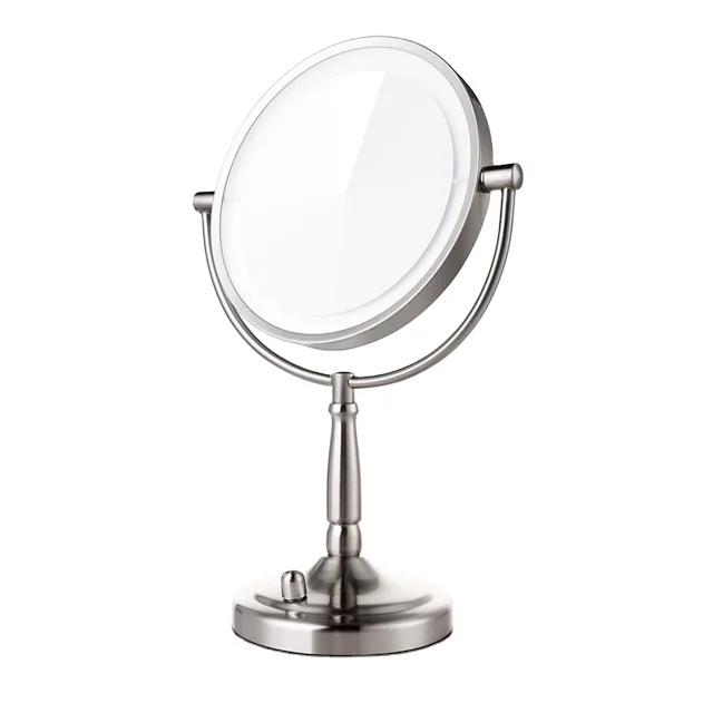

Private Label Vanity Led Lighted Travel Makeup Mirror Desktop Folding Make Up Mirror With Lights