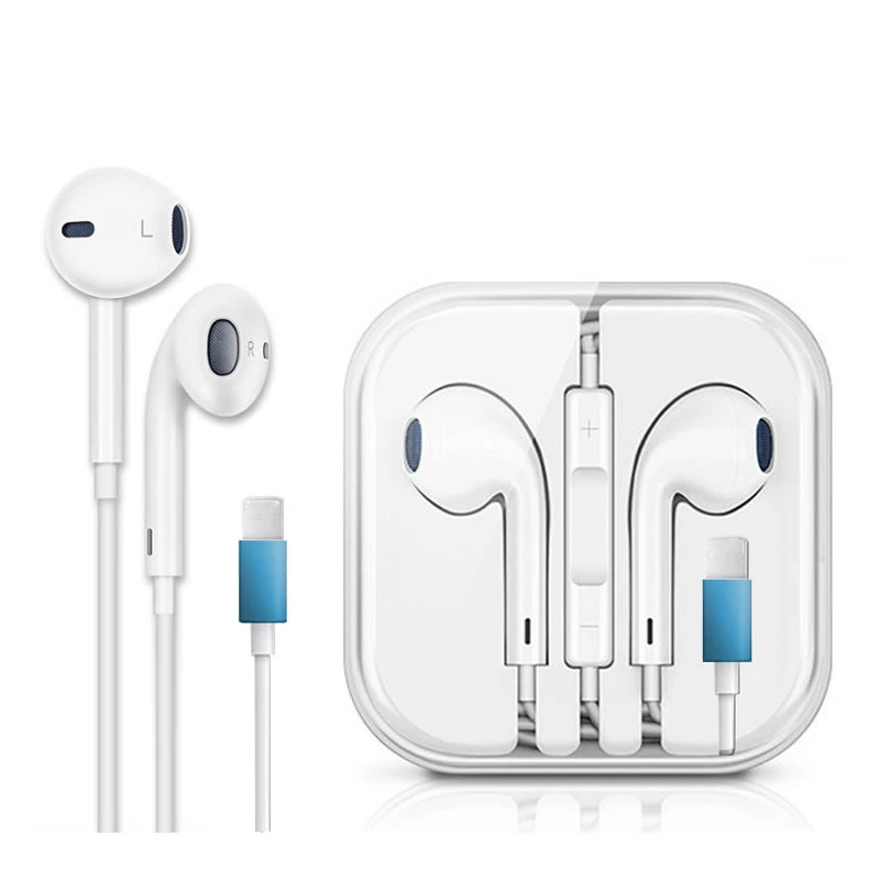 

Original Earbuds Stereo Microphone Handsfree Light-ning Wired Earphones Headphone For Iphone For Ipad 6 7 8 X 11 Pro, White