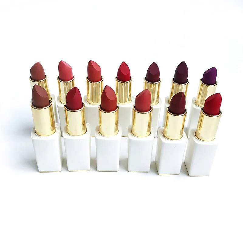 

Waterproof Long Lasting Luxury Beauty Cosmetic Custom White Tube Matte Lipstick