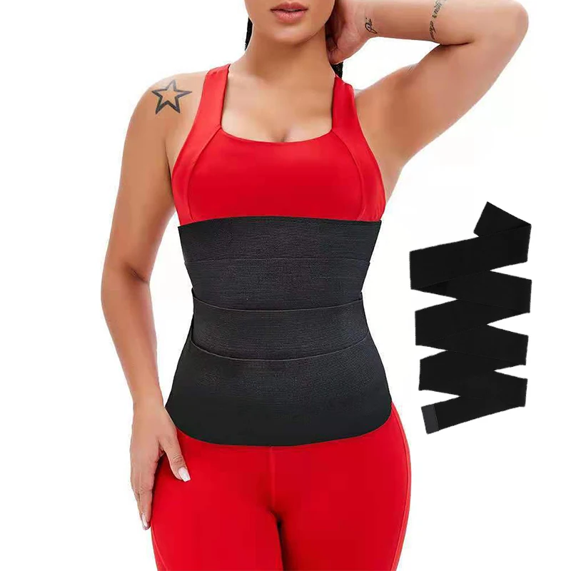 

Hot Sell Custom Logo Invisible  Bandage Tummy Waist Wrap Waist Trainer Tummy Trimmer Belt Shaper For Belly Lose Weight, As show
