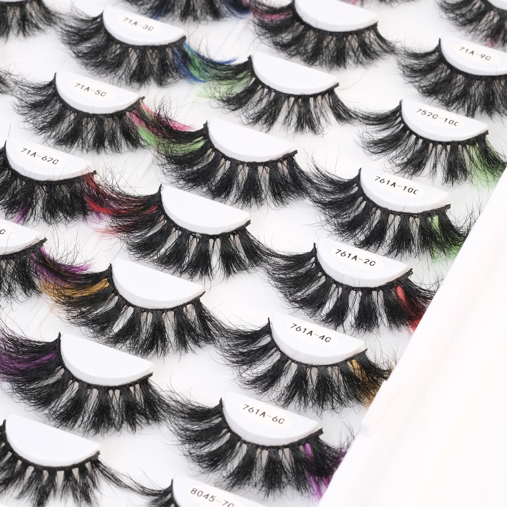 

2022 New Makeup C Cc D Dd Curl Curly Private Label Custom Packing Box 25Mm 5D Mink Eye Eyelash 25Mm Thick False Eyelashes, Colors