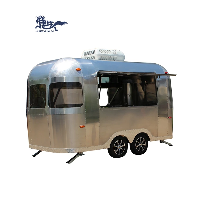 

JX-BT380 Mobile airstream aluminum camper travel trailer overland camping caravan canopy off road travel, Shiny aluminum