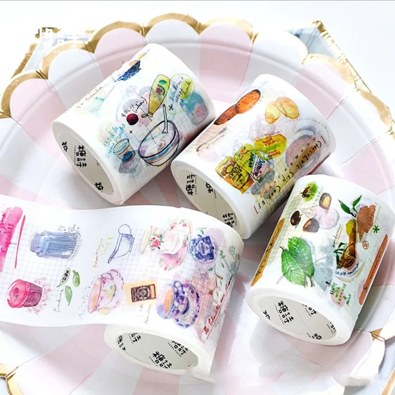 

5m Delicious food Masking Tape Diary DIY Decorative Adhesive Tape Japanese Cute Stationery Stickers