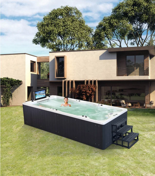 2020 Outdoor Intex Rectangular Endless 4.8m Used Large Dual Zone Swim ...