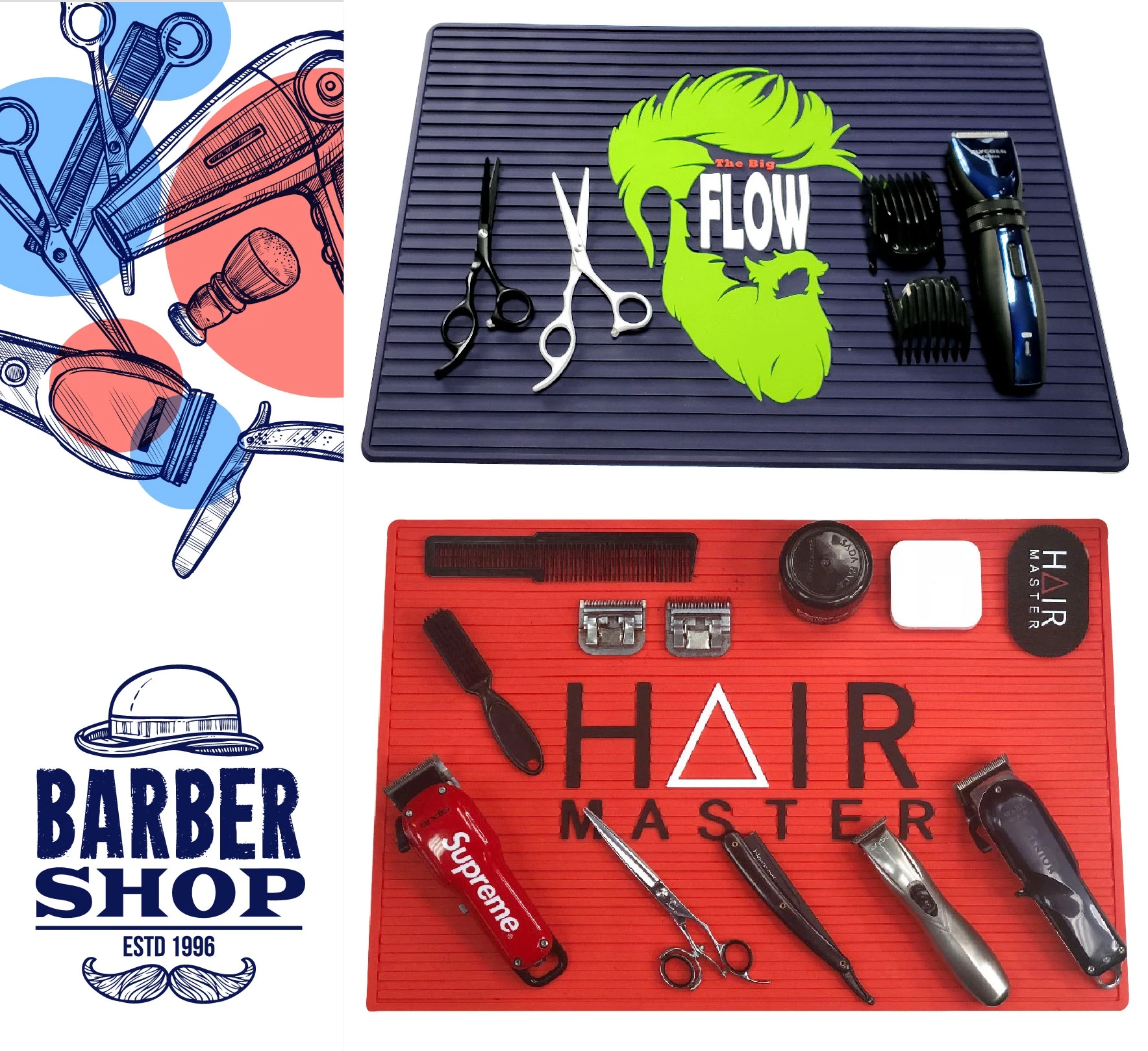 Pro Rubber Salon Barber Mat Spa Beauty Flexible Silicone Counter Mat