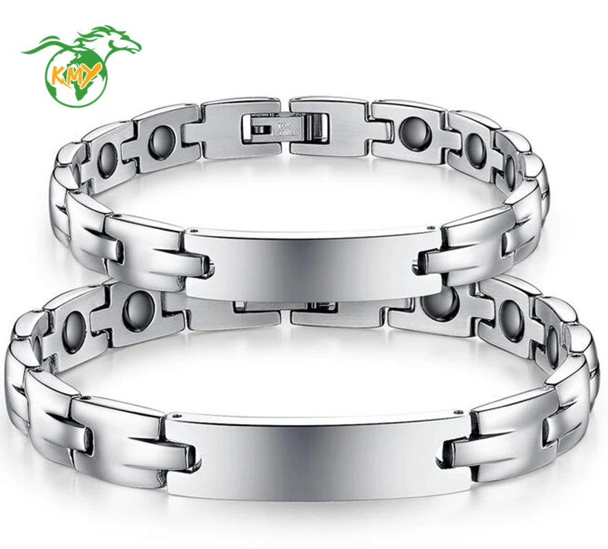 

9001 With Healthcare Stone Stainless Steel Health Bracelet Negative Ions Stone For Male Female