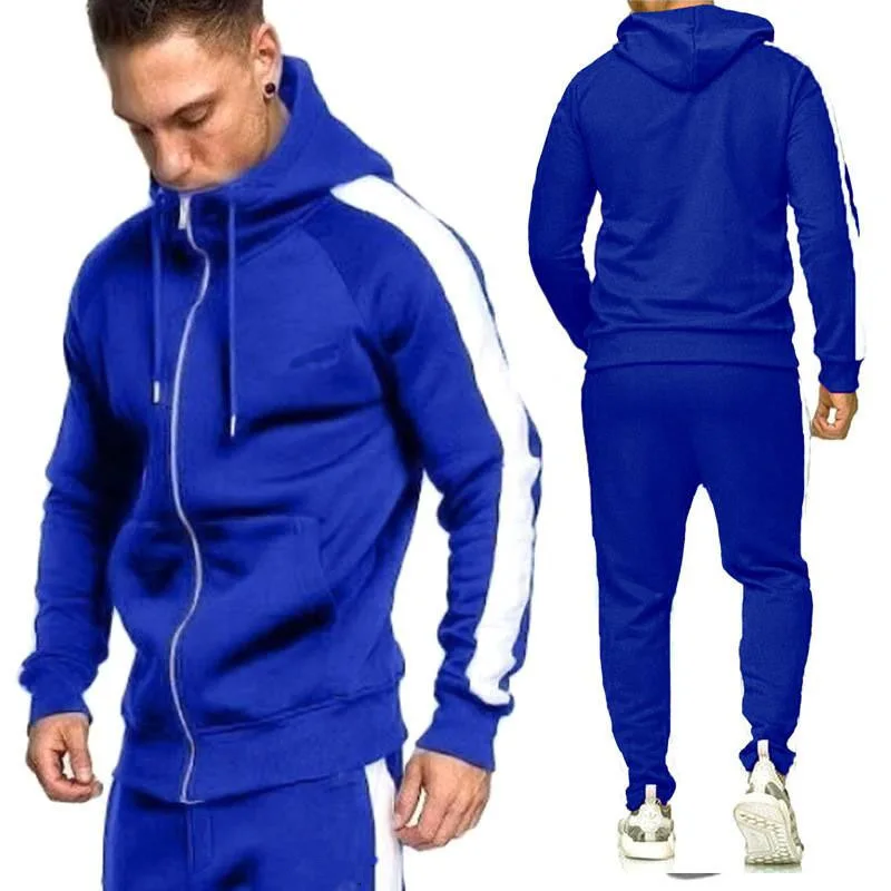 

SR-XC001 Wholesale autumn winter men clothing two pieces hoodie and jogger pants set