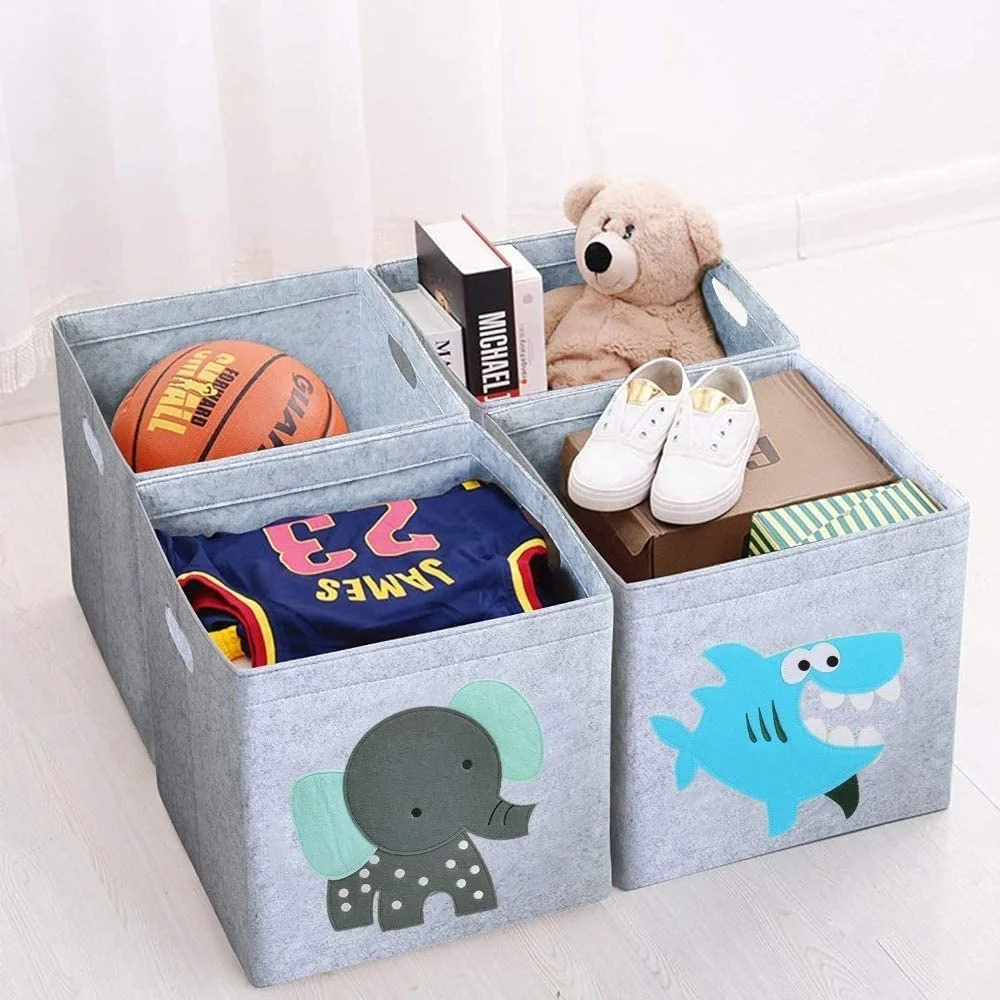 

TB-A003 foldable cube storage basket boxes &amp bins, Grey or customized