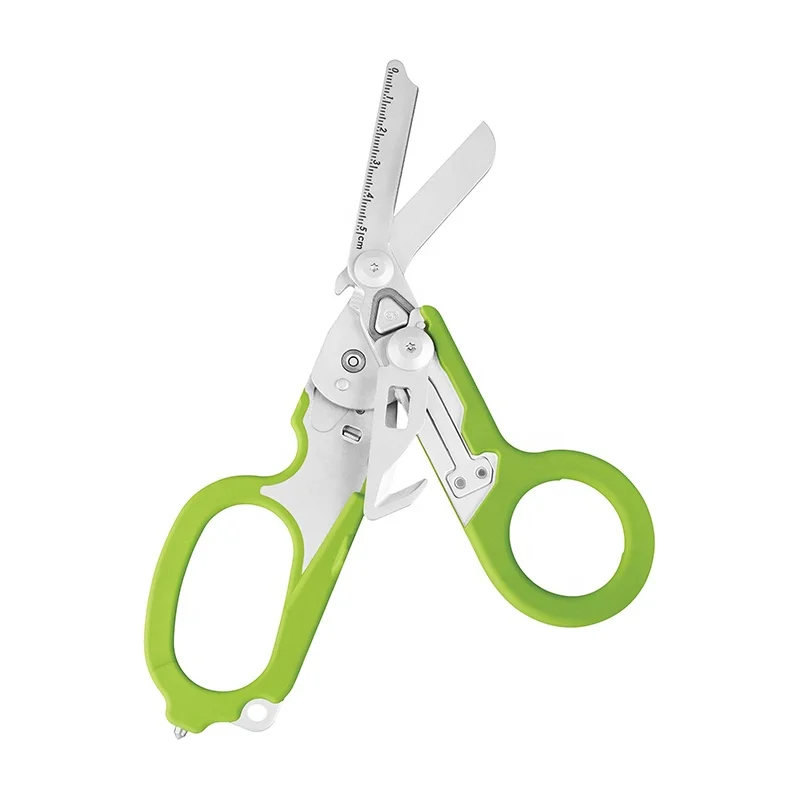 

6 in 1 Raptor Emergency Response Shears with Strap Cutter and Glass Breaker, Green
