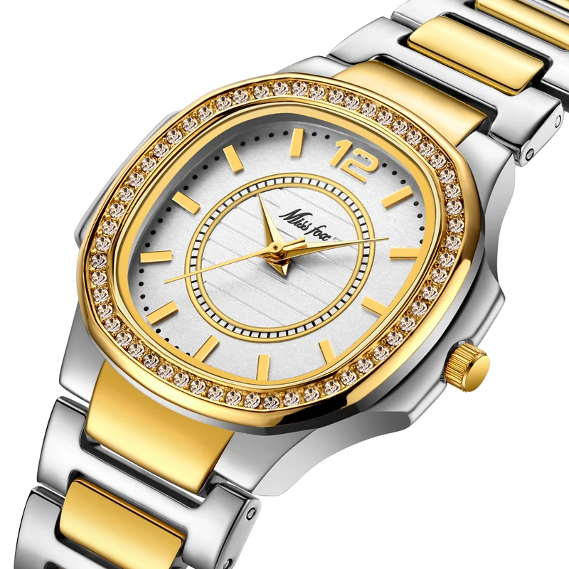 MISSFOX 2019 Geneva Designer Ladies Watch Luxury Diamond Quartz Gold Wrist Watch Gifts For Women Watches Patek Fashion Watch