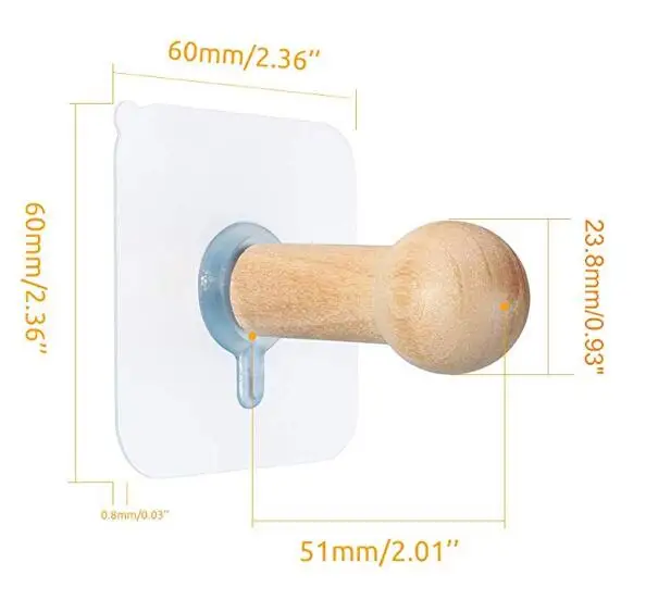 

Adhesive Hooks Hat Hooks Wall Mounted Hat Hanger Wall Rack Coat Hanging Wooden Bathroom Hooks Stick On Door Closet Cabinet Wardr