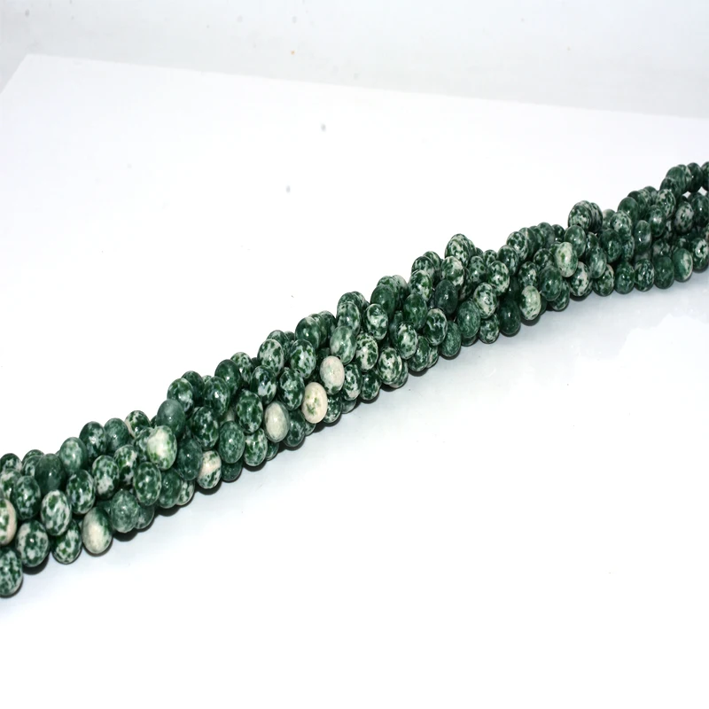 

NAPOLN Trade Insurance High Quality 4/ 6/ 8/10mm Natural Green Dot Stone Gemstone Beads, Green color