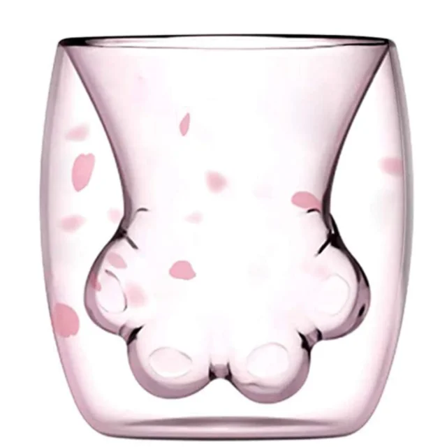 

New design Cat paw mug cute cat glass color changing mug magic mug