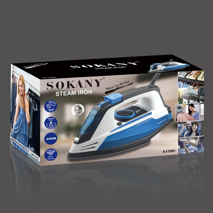 Sokany 2084 Mini Steam Iron For Clothes Adjustable Vertical Electric