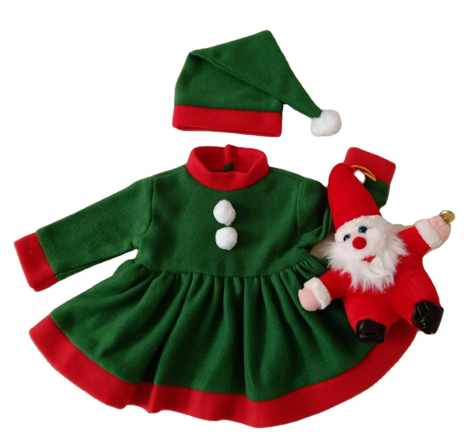 

High Quality Eco-Friendly Infant Girls Dresses Santa Cosplay Fancy Costumes For Kids Christmas Dress Baby Costume//