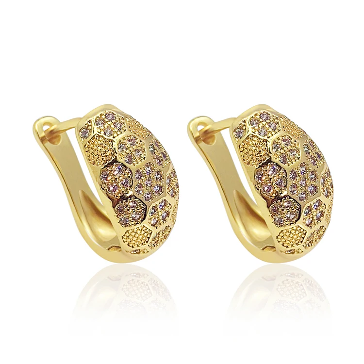 

Lotus gold filled new designs women earrings hoop earrings 24k dubai earrings, Gold/silver