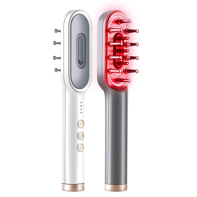 

Hot Selling Electric Hair Growth Comb with Massage Led Phototherapy Hair Oil liquid can be added EMS RF LED laser