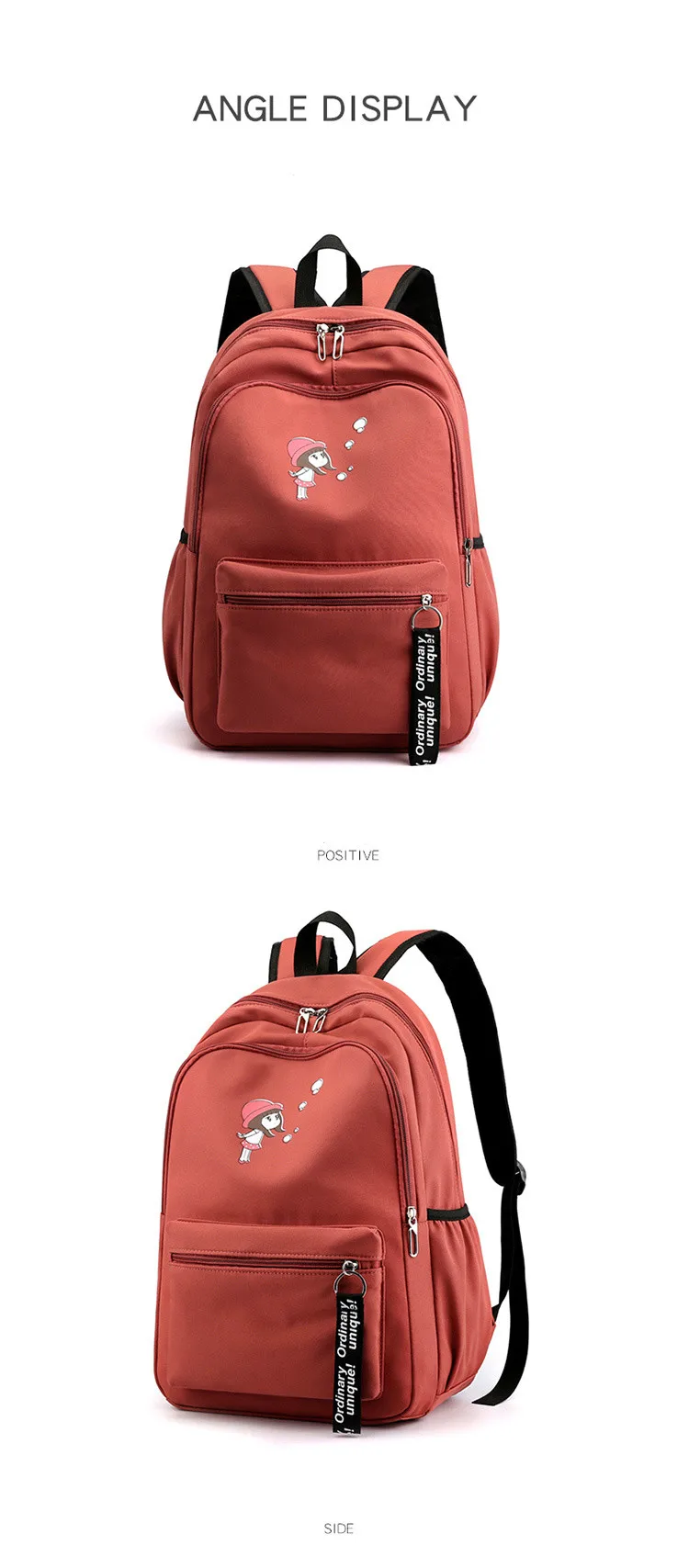 2020 New Custom Printed Girls School Bags Student Schoolbags For