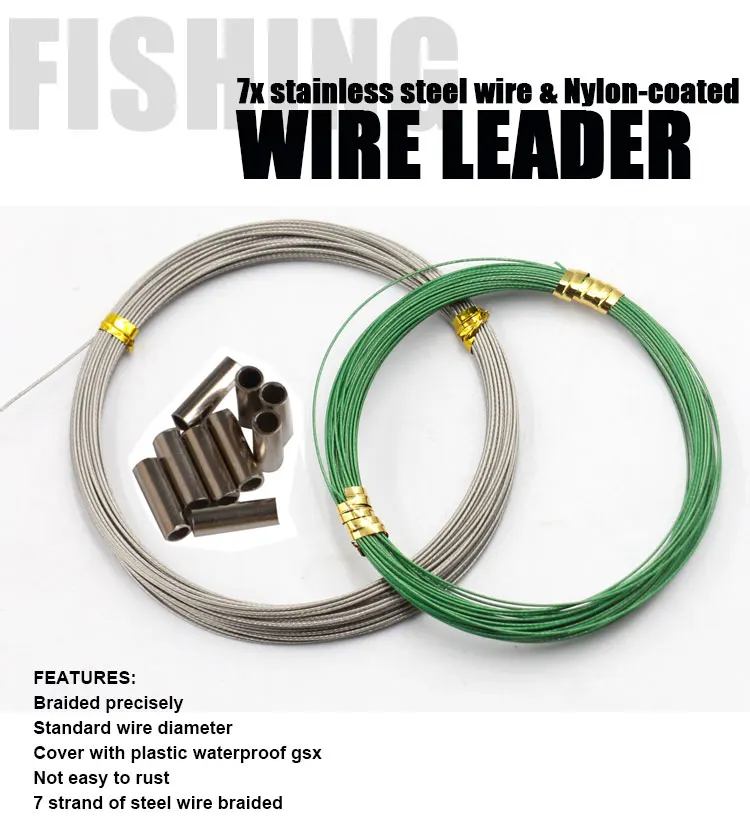 Fishing Wire Rig Leaders Green Coating Leader Fishing Line Fishing Wire
