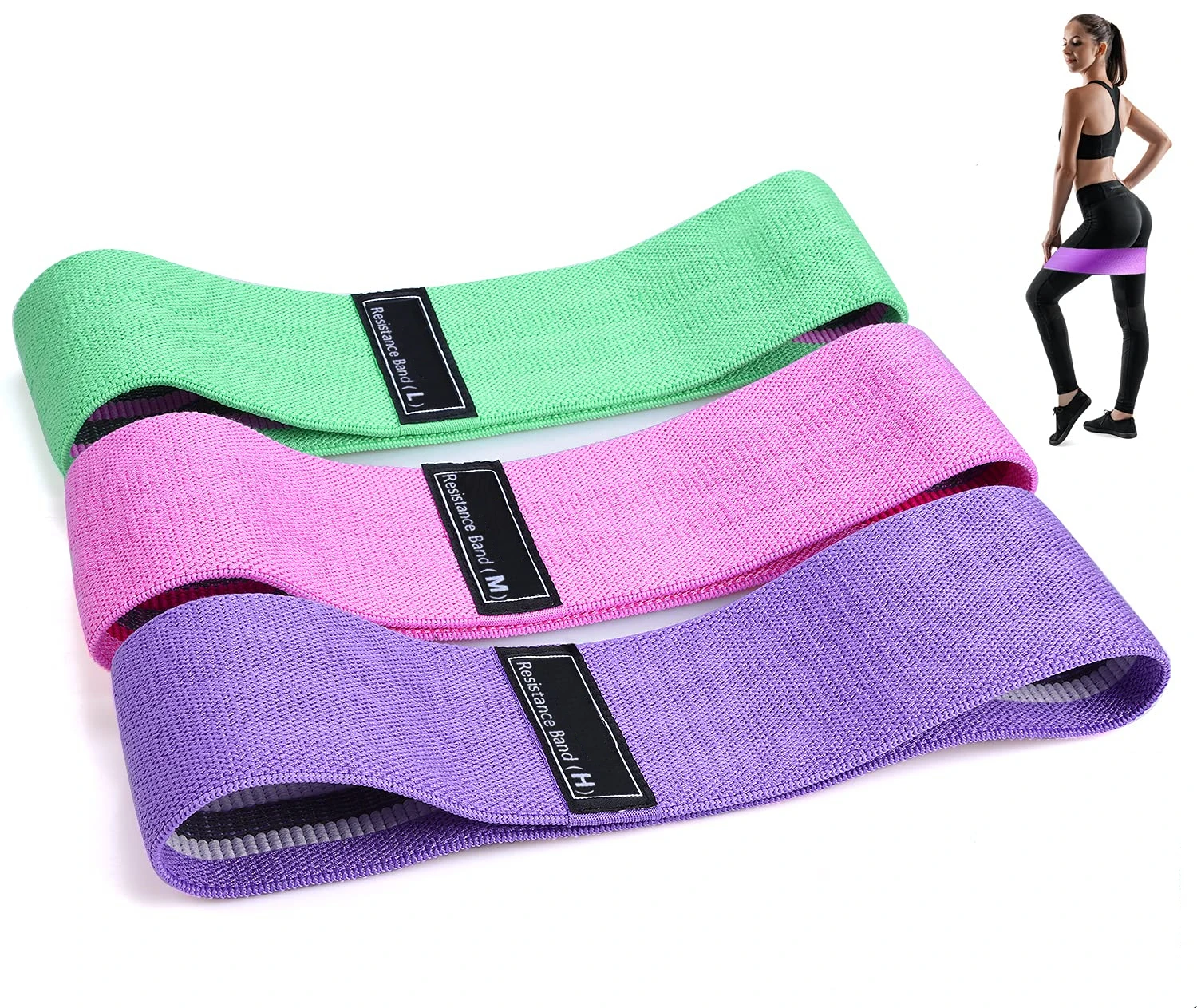 

New Hip Resistance Bands Exercise Elastic Loop band Set Anti Slip Fitness Bands Physical Therapy Stretching Practicing, Red/black/purple/blue/transparent or customized