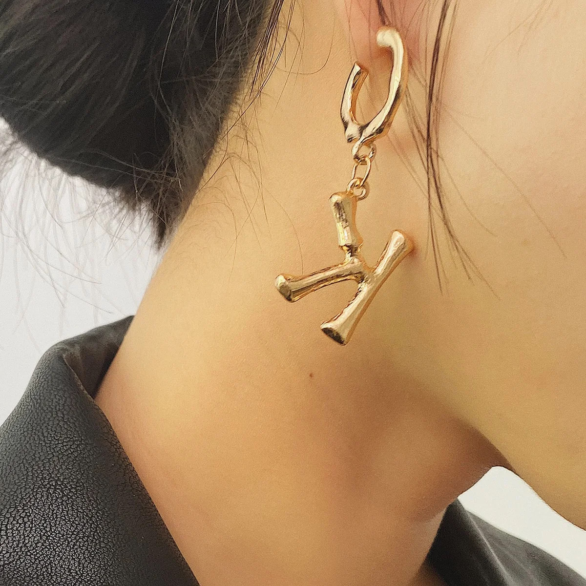 

Chunky Cuban Link Chain Drop Earrings Thicken Exaggerated Geometric Twisted Goth Dangle Earrings Gold Color Ear Jewelry, Customized color