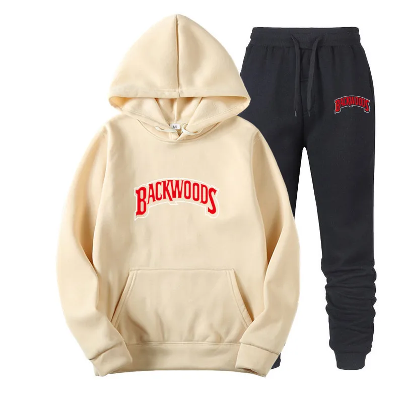 

Two Piece Set Men Backwoods Sport Casual Outfit Fall Clothes Sweatshirt Sweatpants Sweat Suit Workout Athletic Tracksuits, Customized color