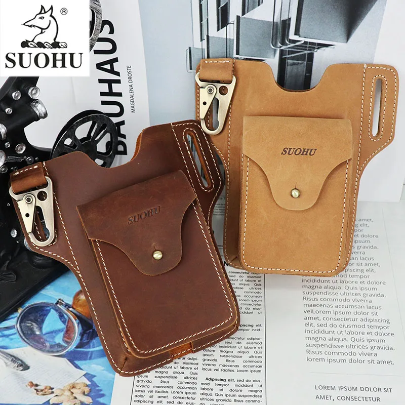 

Factory Wholesale Business Phone Bag Leather Waist Bags Custom Fashion Waist Bags, Coffee,dark coffee