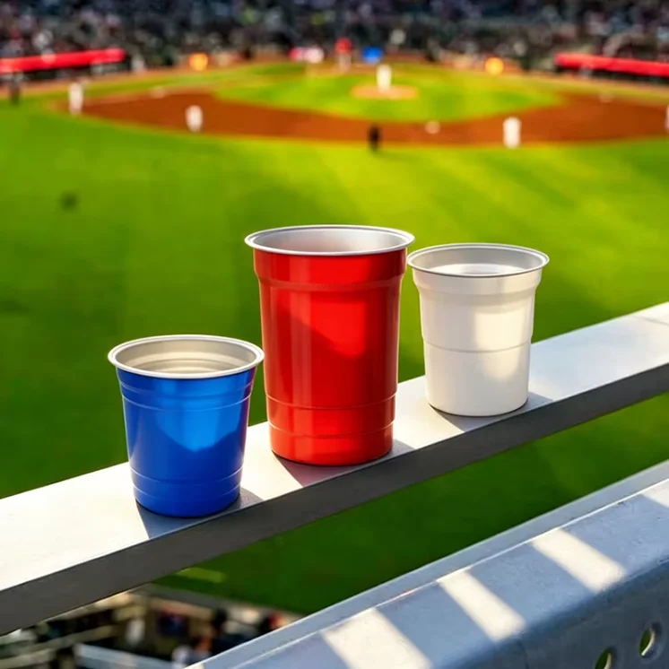 Custom Logo Reusable Food Grade Aluminum Cup Drop Resistant Commercial Cola Beer Cup for Party Bar Cold Drink Cup