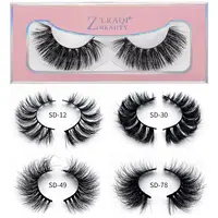 

Mink fur material and natural black color 3d lahes private label for makeup