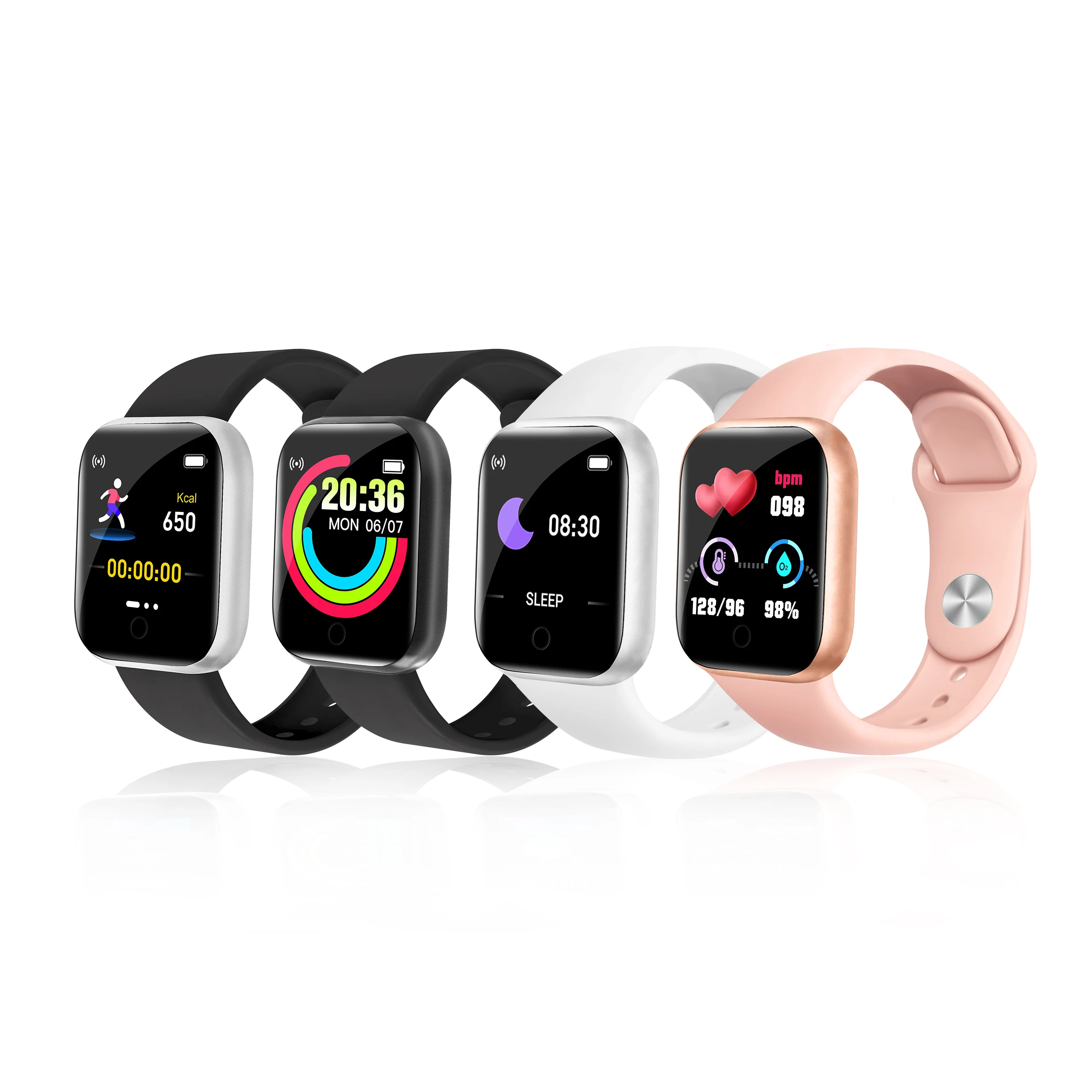 

2021 new D20S Y68 D20 Y68+ I5 smart sports watch factory direct sales health monitoring waterproof smart bracelet custom gifts