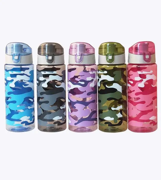 

H600 Outdoor Portable Food Grade PS Drinking Bottles Multi Colour Camouflage Pattern Sport Plastic Water Bottle