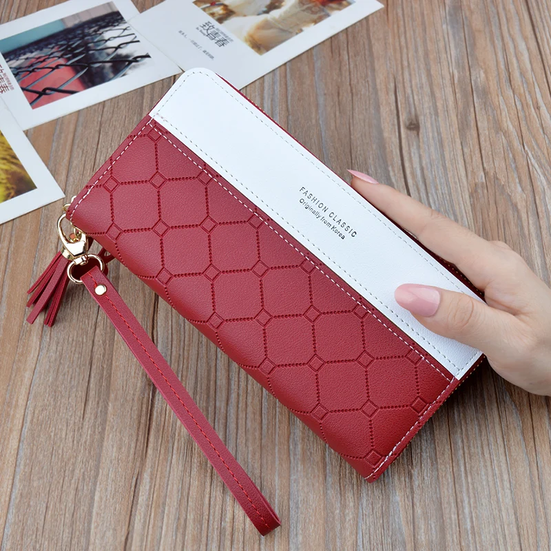 

Fashion premium good PU leather women purse wallet 2020 women wallet purse, Black, green , blue, red, light pink , dark pink