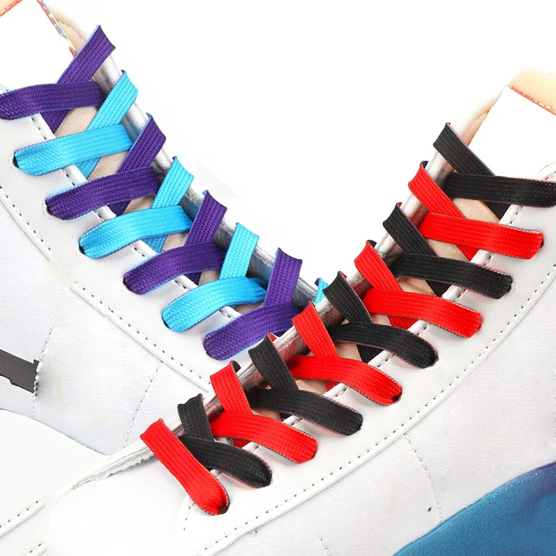 

customised wholesale jo rdan 1 laces two-color printing flat polyester trend laces custom shoelaces shoe lace, Picture color or customized color