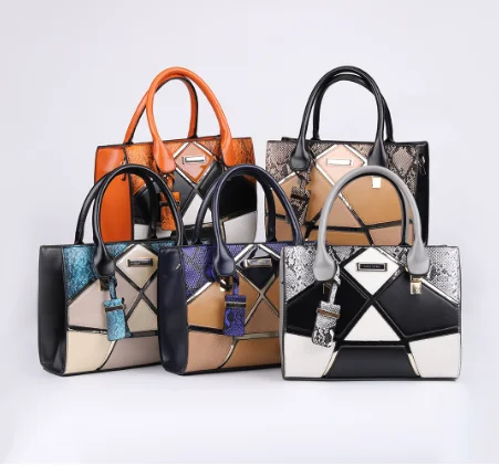 

New handbags for ladies across . Large volume fashion tidal splicing tote bag, Customized color