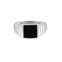 

Wholesale big silver black enamel 925 vintage family signet ring men