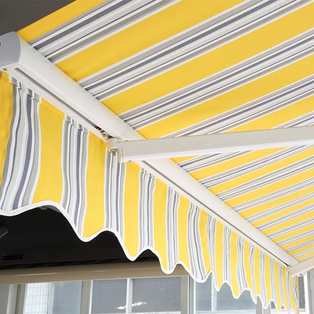 

Aluminium Sun Shade/ Electric Outdoor terrace retractable shade patio awning 4x4 awning aluminium adjustable retractable awnings, Red,orange,yellow,green,white,black,red&while,blue,yellow,other