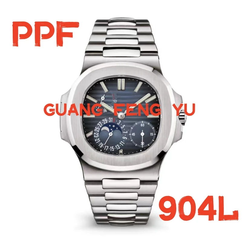 

Men's Automatic Mechanical Watch 5712 SS PPF Factory 1:1 Best Edition Blue Dial on SS Bracelet A240