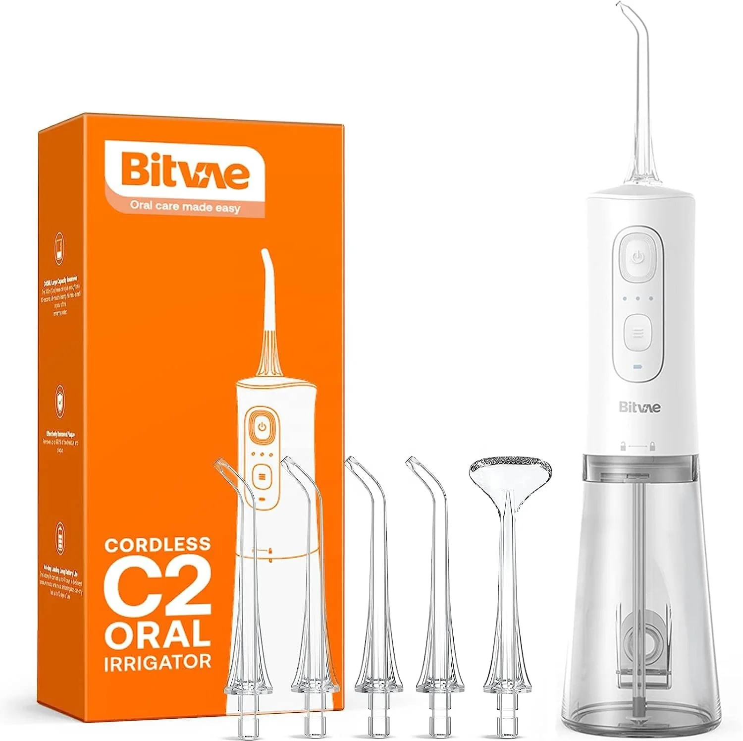 

Bitvae BV C2 White Dental Oral Electric Irrigator Water Flosser Port Jet with Multifunctional Nozzle