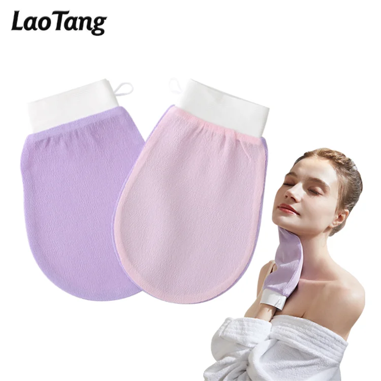 

Factory Price Medium Roughness Soft Body Exfoliating Shower Scrub Spa Bath Gloves Kessa Gloves