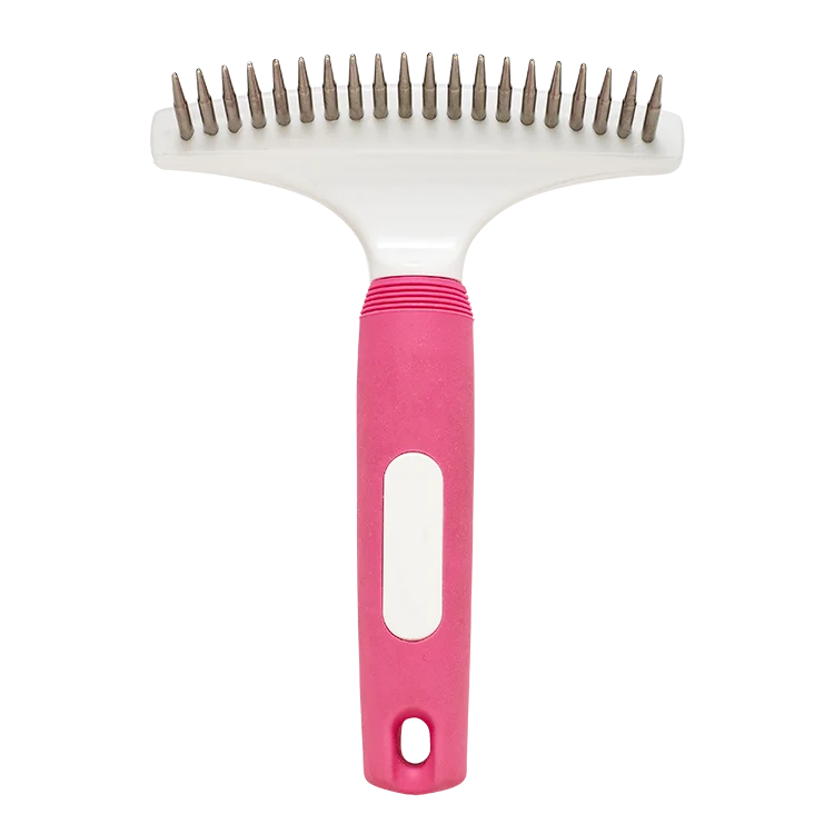 

Pet Dematting Hair Long Tooth Rake Undercoat Comb For Pets, Pink