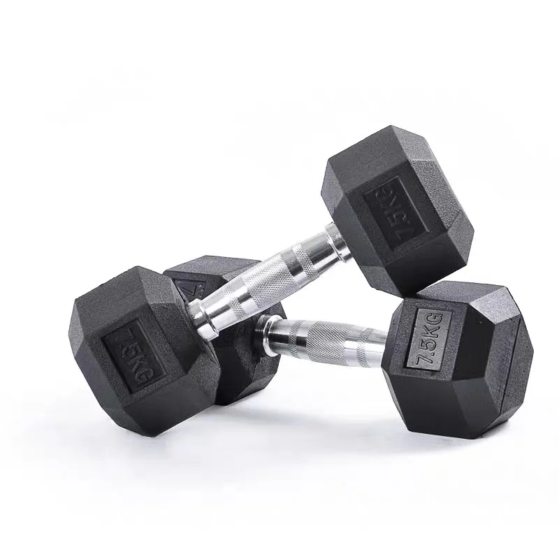 

Factory Direct Supply Rubber Coated Dumbbell Fitness Equipment Force Strength Equipment Exercise Equipment Rubber Dumbbell, Customized available