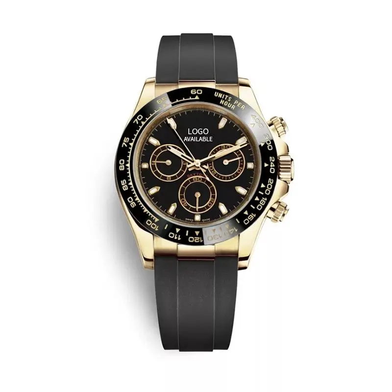 

Rubber strap luxury sports watches Japan VK chronograph quartz watches