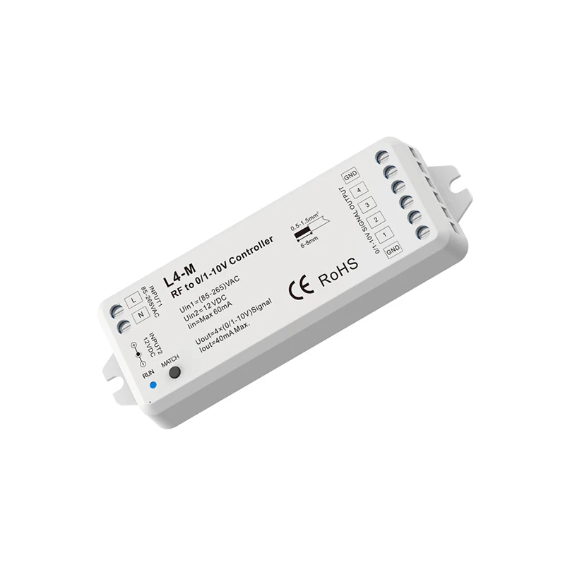 0-10V High Voltage LED Dimmer 100-240VAC Rotary Knob Control KL L1 L2 R1 for Single Color Lamp and Strip Lighting