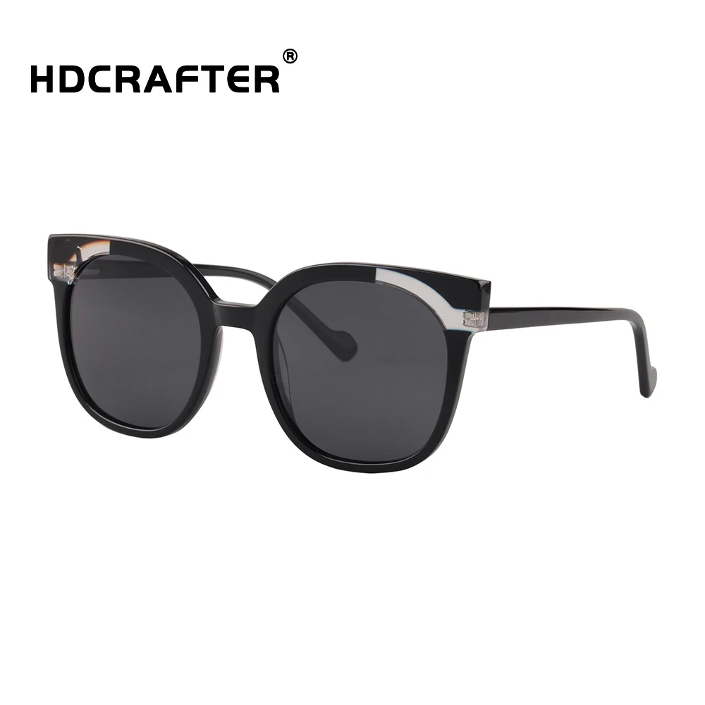 

HDCRAFTER fashion light trend style high-end acetate sunglasses with 1.1 polarized lens glasses frame uv400 OEM wholesalers hot, 4 colors
