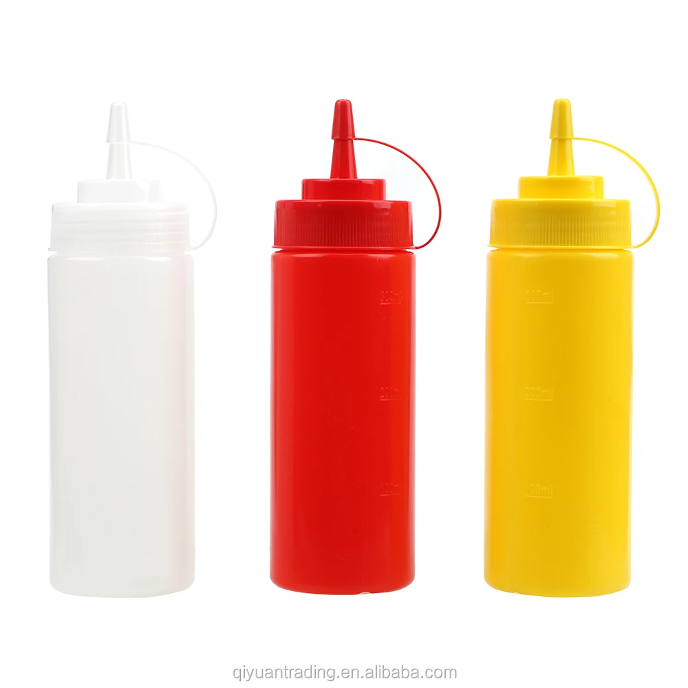 blanco kingken 1 pc 360 ml plástico tapón dosificador aceite de condimentos Ketchup Squeeze botella 