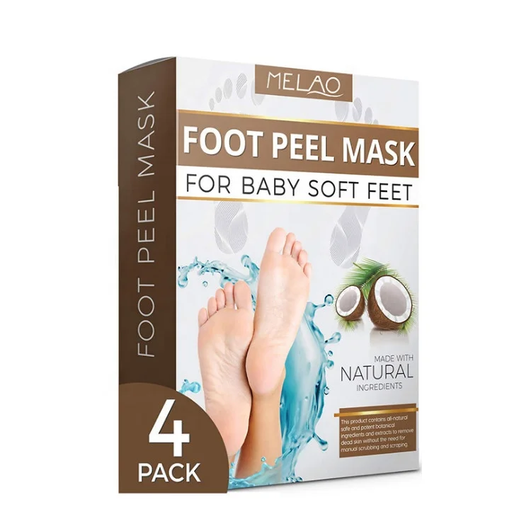 

4Packs Herbal Mineral Peeling Exfoliating Foot Mask Feet Socks Remove Dead Skin Cuticles Heel Foot Care Pedicure Socks Whitening
