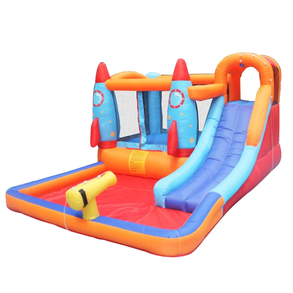 

Residential Non Phthalates Inflatable Rocket Water Slide and Pool