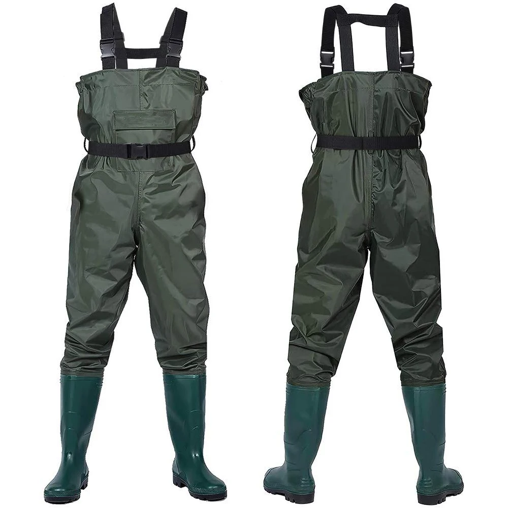 
Hip wader, lightweight hip boot for Men and Women, 2-Ply PVC/Nylon fishing hip wader (Green and Brown) B07 